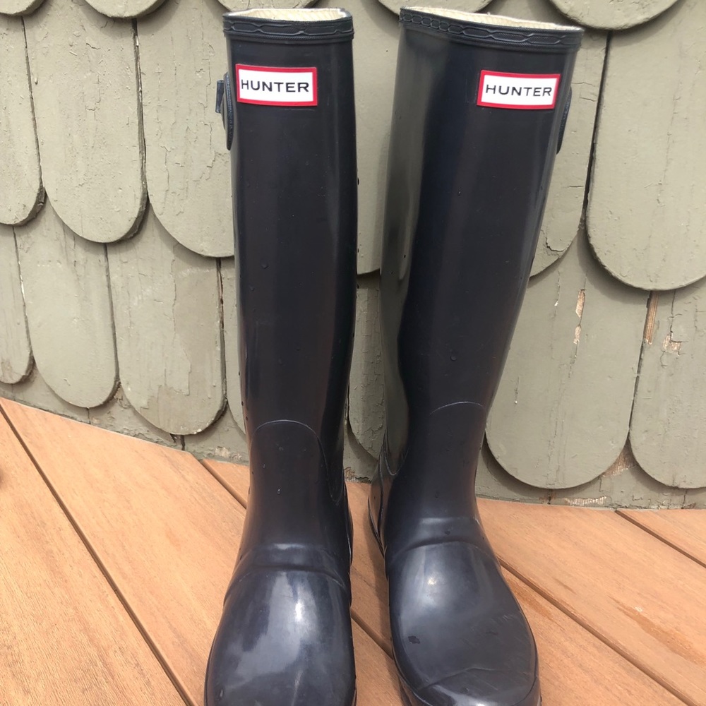 Hunter Navy Rain Boots